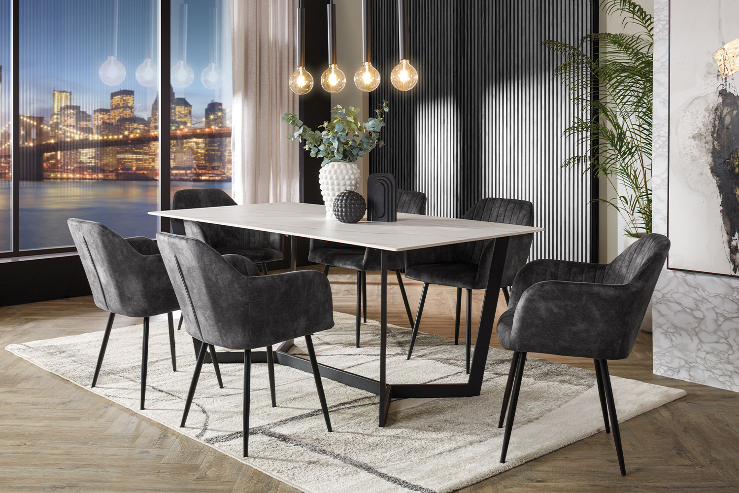 Black best sale dining suite