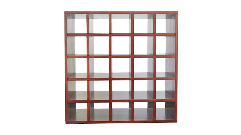 Wine Rack Store 25 Bottle Wood Shelf Cube Wine Rack - Mahogany Brown