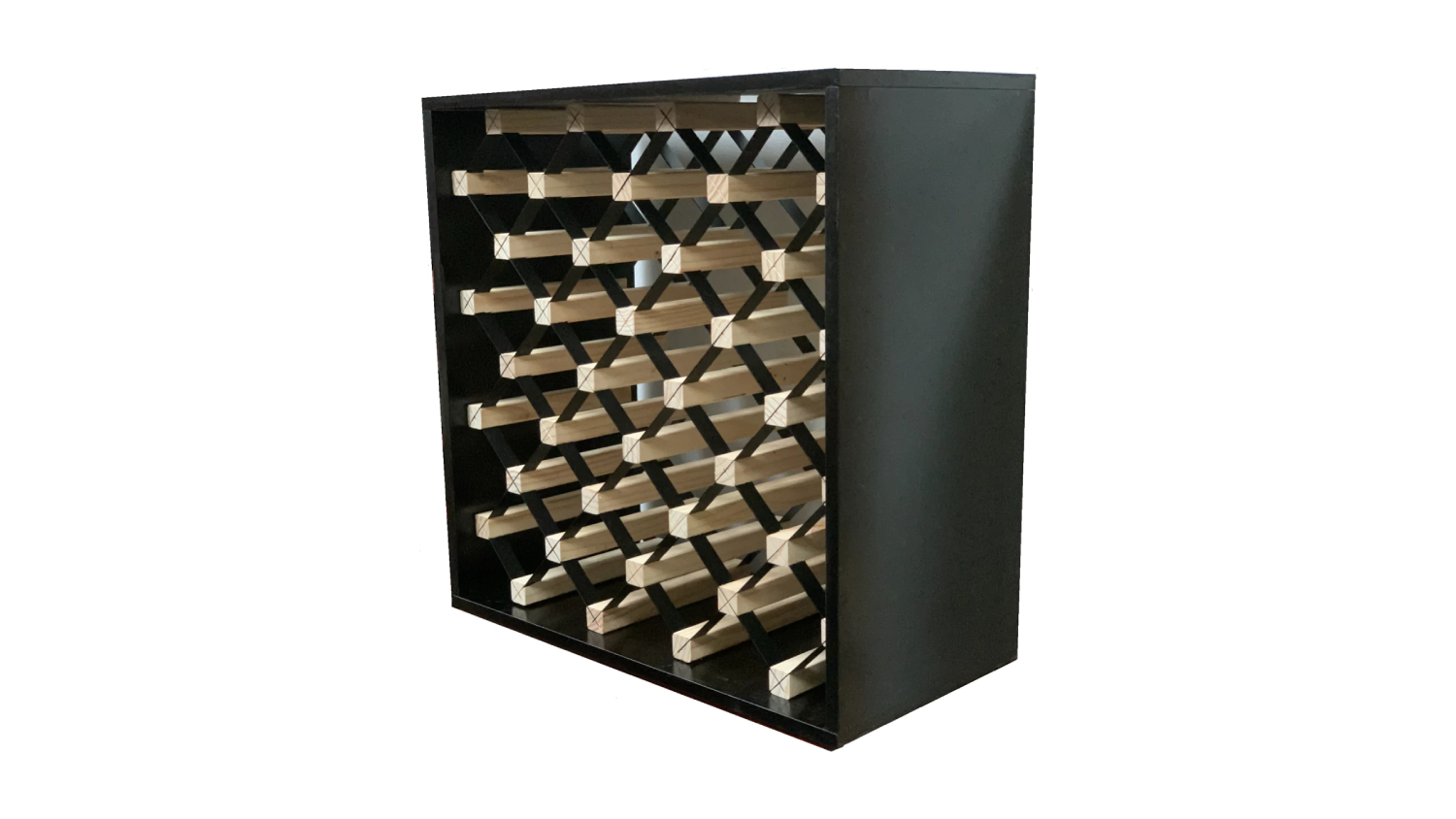 Wine Rack Store 25 Bottle Modern Module Wine Rack Exterior Rich Black