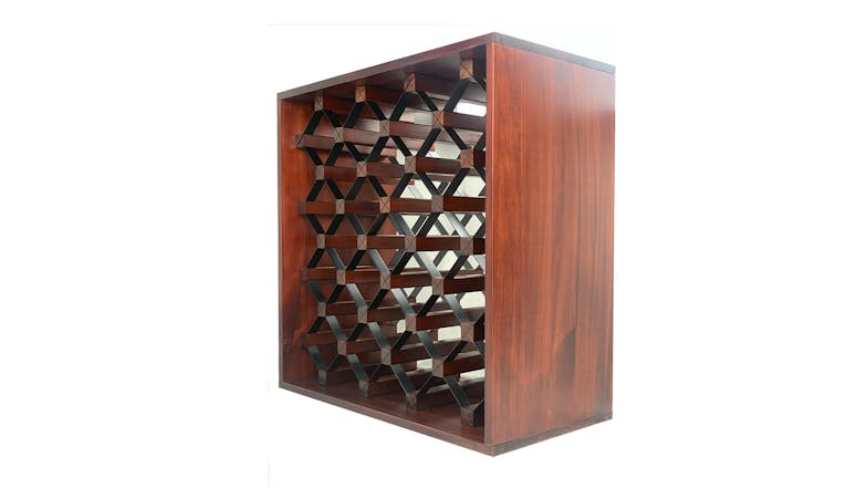 Wine Rack Store 25 Bottle Modern Module Wine Rack - Mahogany Brown