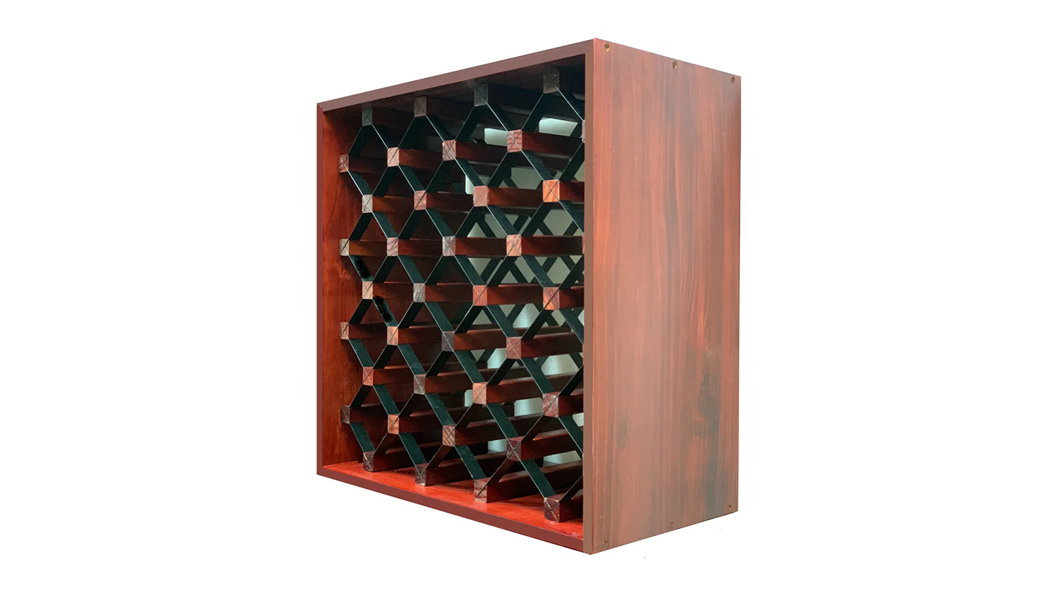 Wine Rack Store 25 Bottle Modern Module Wine Rack Mahogany Brown