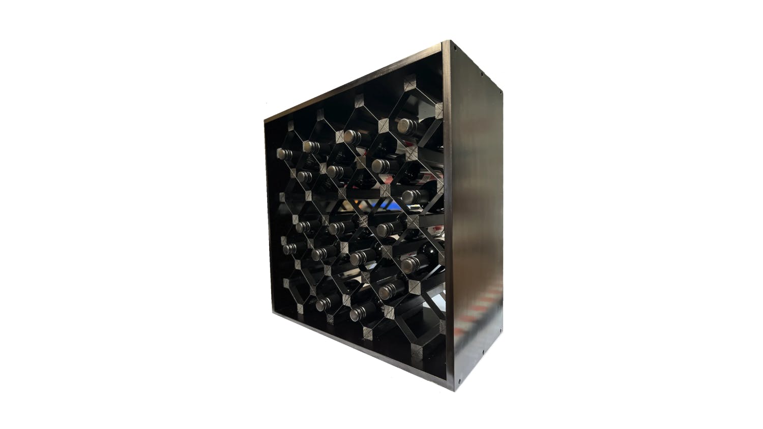 Wine Rack Store 25 Bottle Modern Module Cube Wine Rack - Rich Black