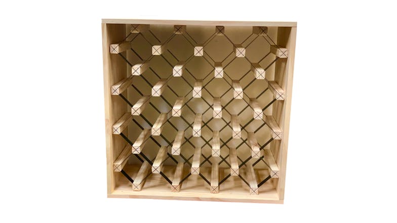 Wine Rack Store 25 Bottle Modern Module Cube Wine Rack - Natural Pine
