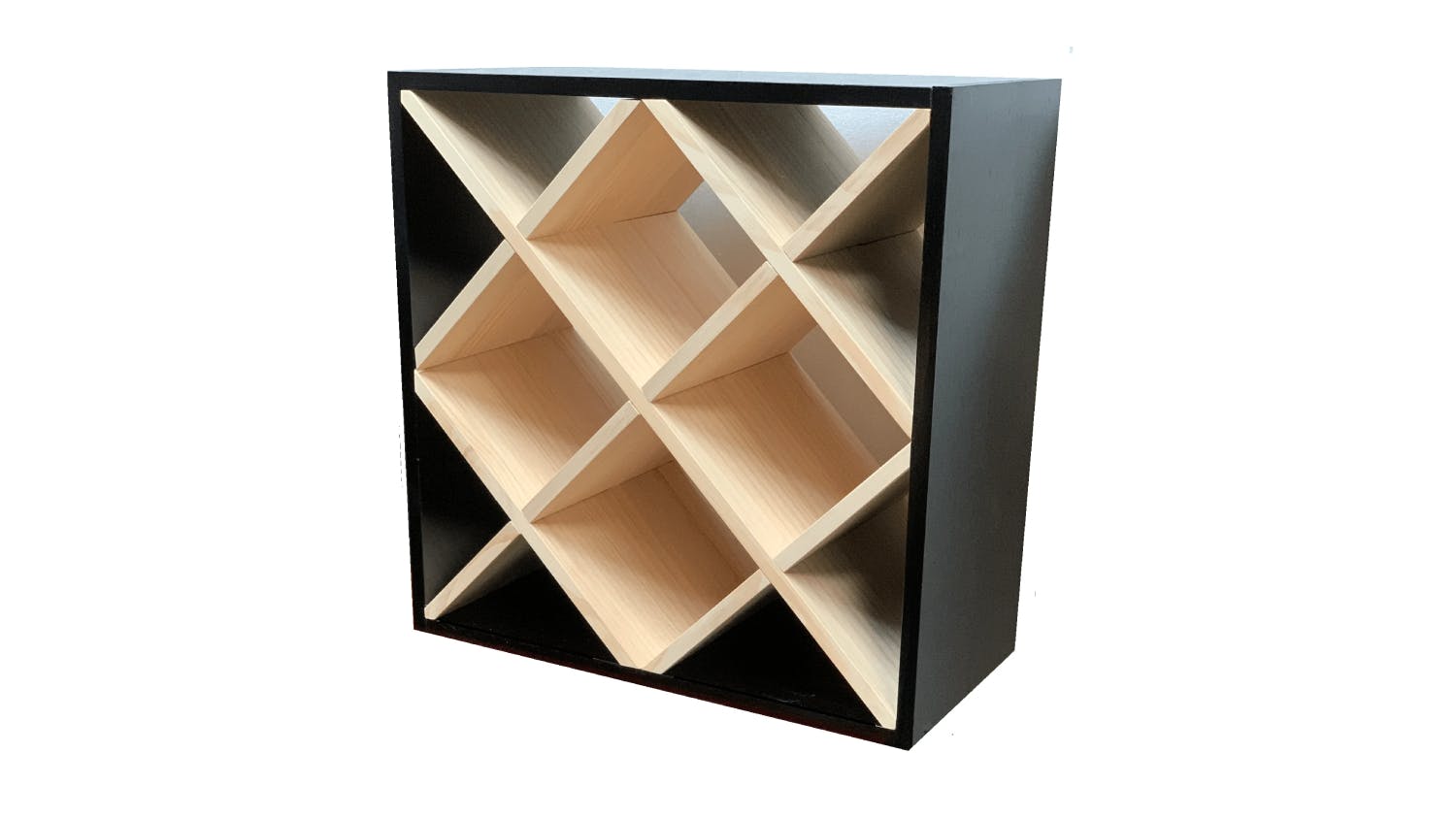 Wine Rack Store 30 Bottle Diamond Cube Wine Rack - Exterior Rich Black