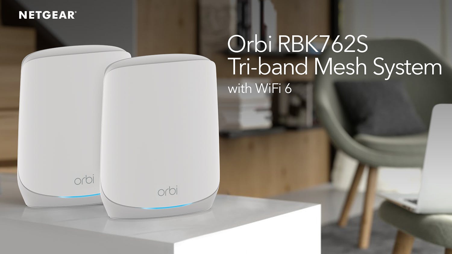 Netgear Orbi RBK762S AX5400 Tri-Band Mesh Wi-Fi 6 System - 2 Pack