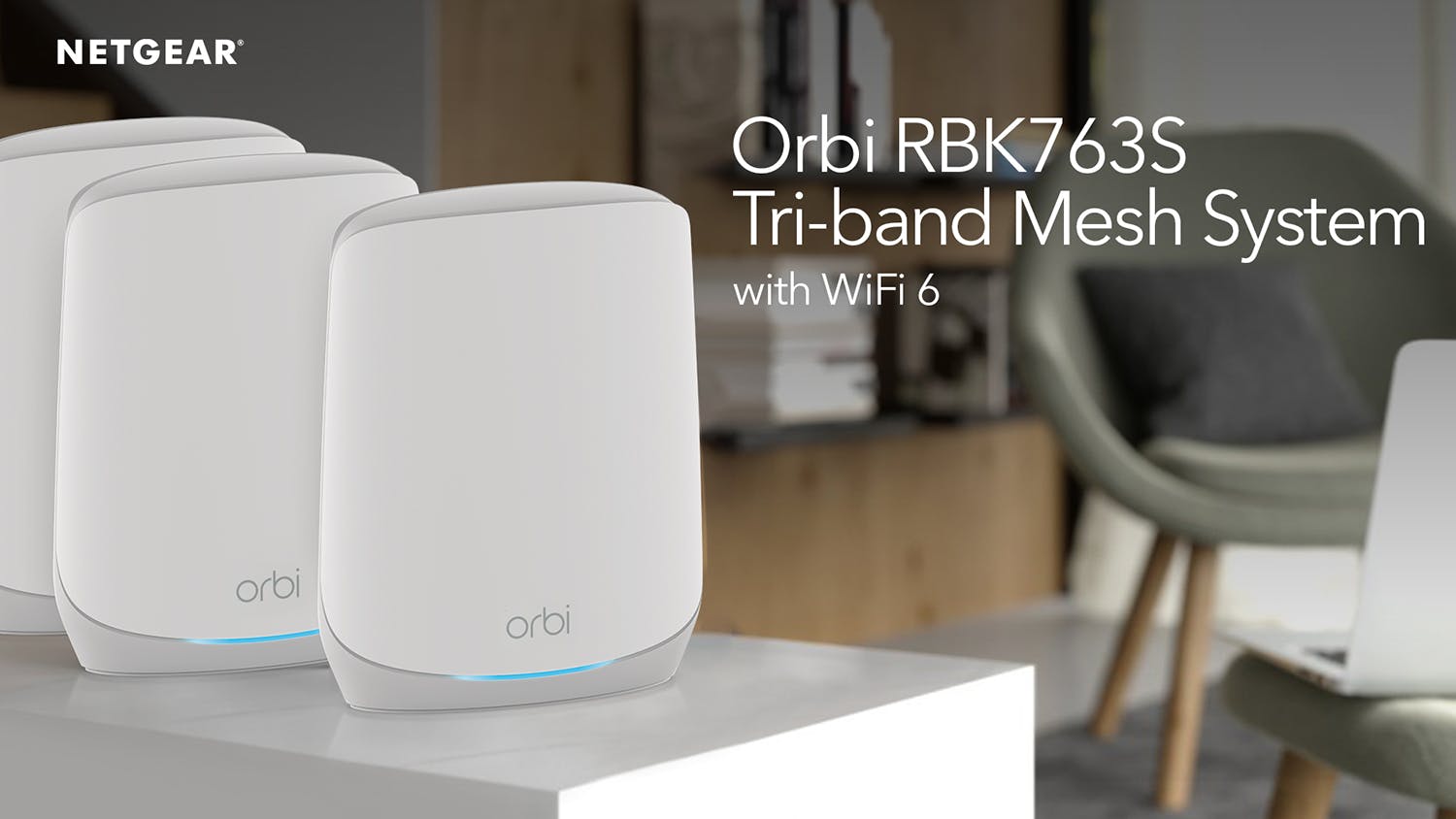 Netgear Orbi RBK763S AX5400 Tri-Band Mesh Wi-Fi 6 System - 3 Pack