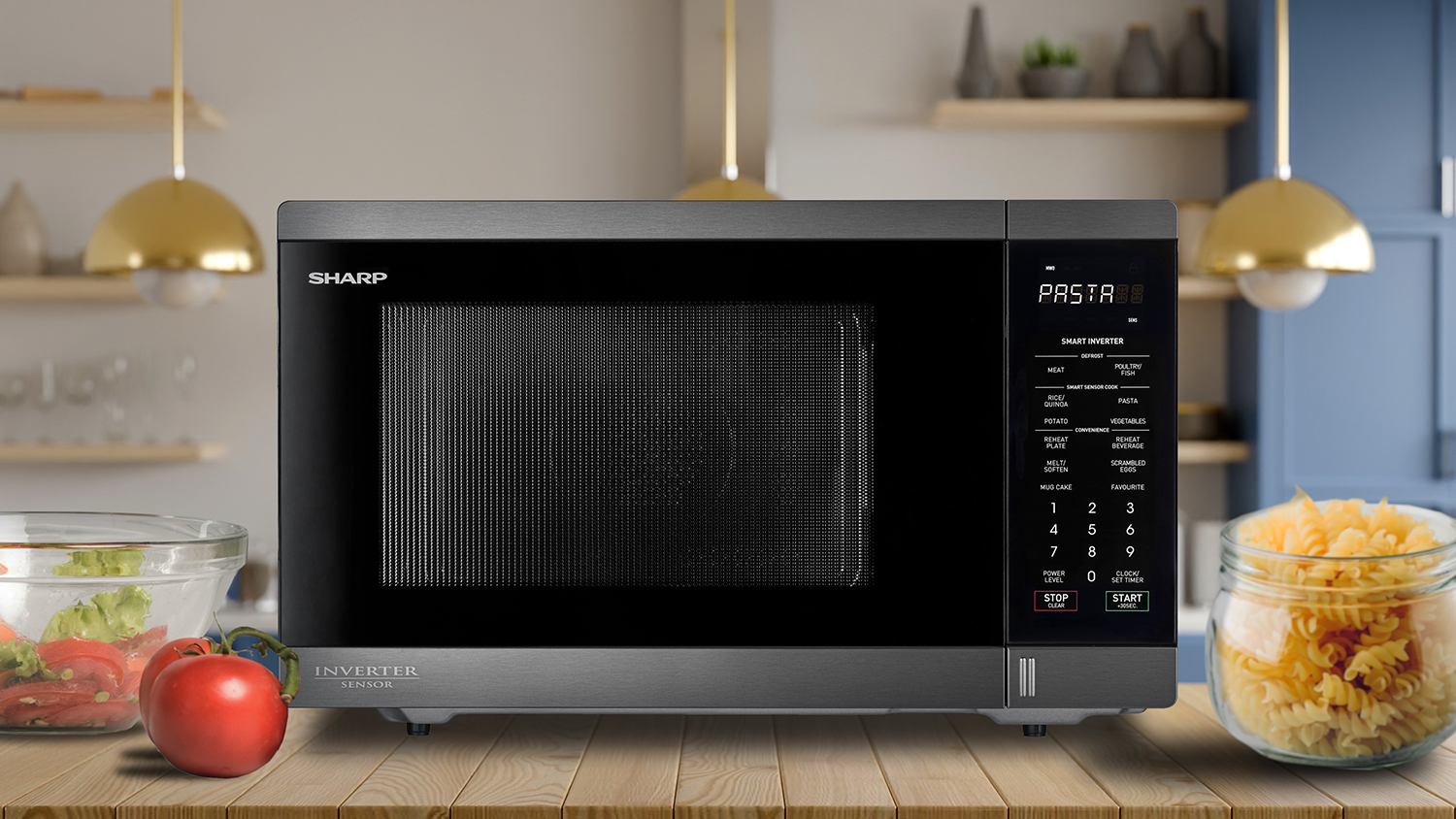 Sharp 34L Smart Inverter 1200W Microwave Oven - Black (R395EBS)
