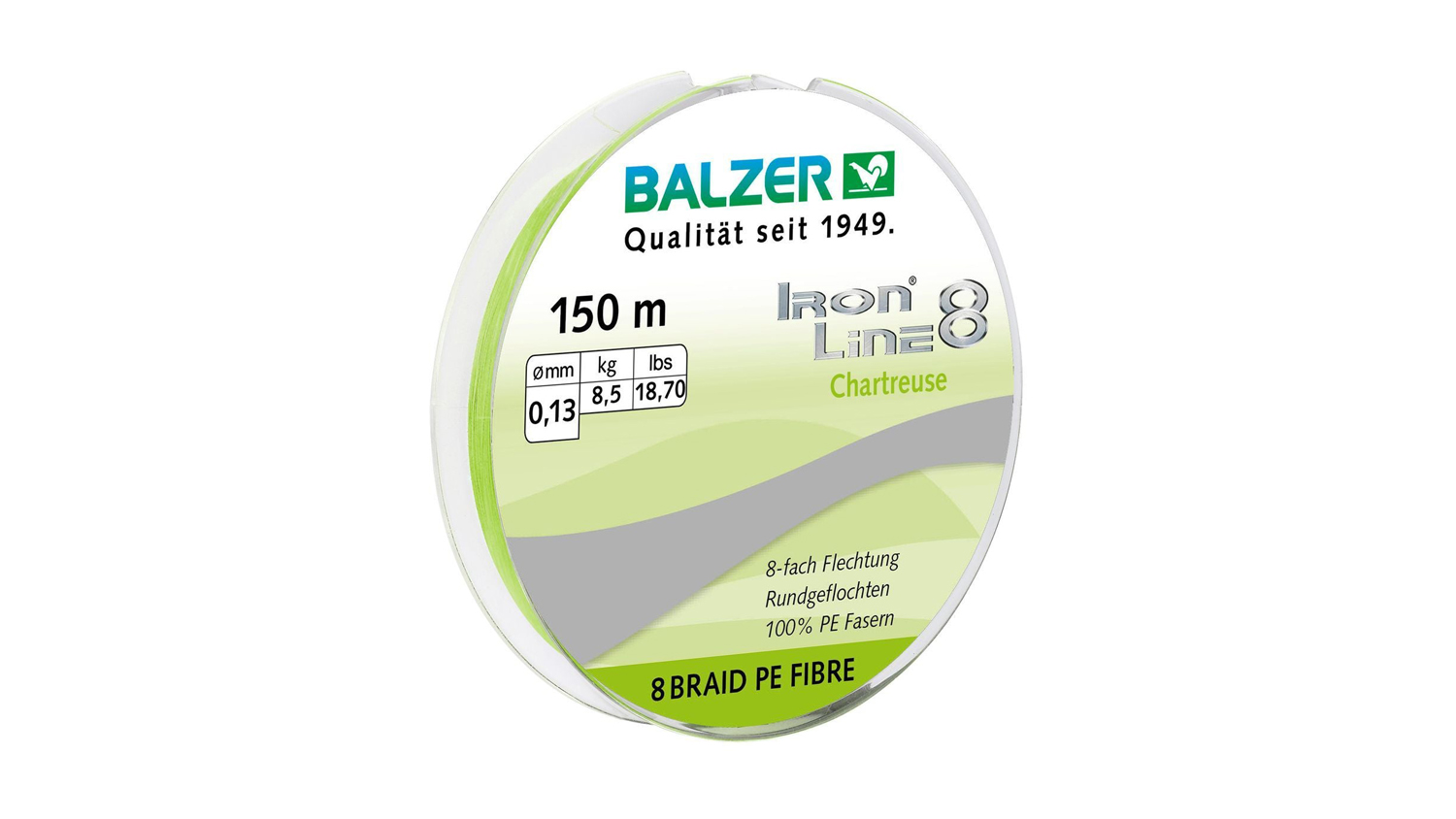 Iron Line 8X Fishing Line 150m - Chartreuse