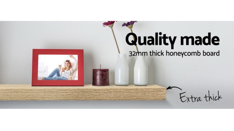 Artiss 3 Piece Floating Wall Shelves  - Oak