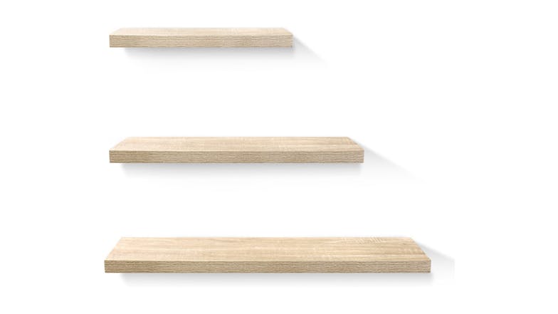 Artiss 3 Piece Floating Wall Shelves  - Oak