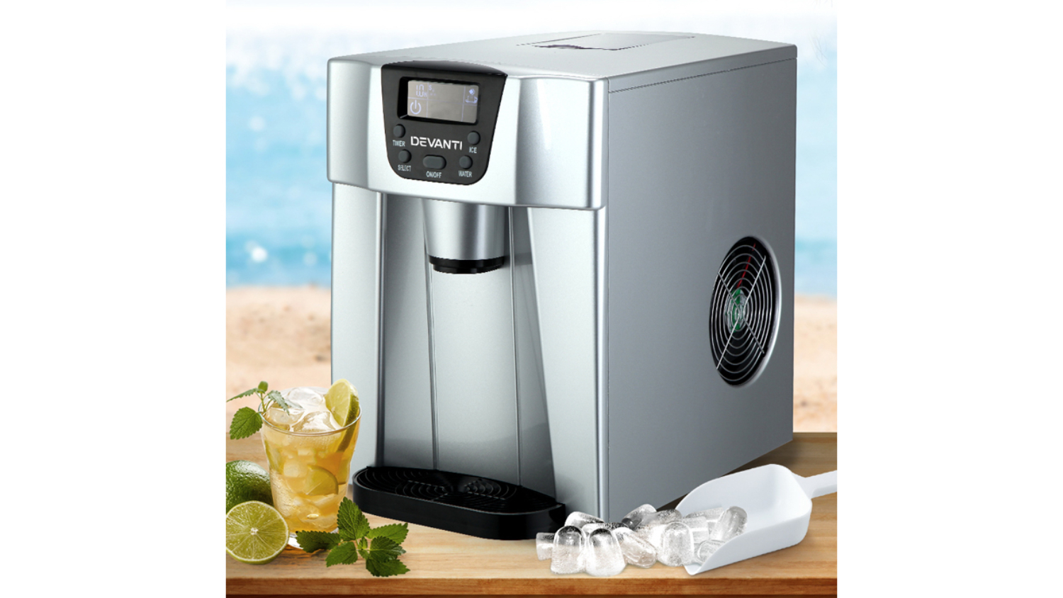 Devanti 2L Portable Ice Cube Maker Silver Harvey Norman New Zealand