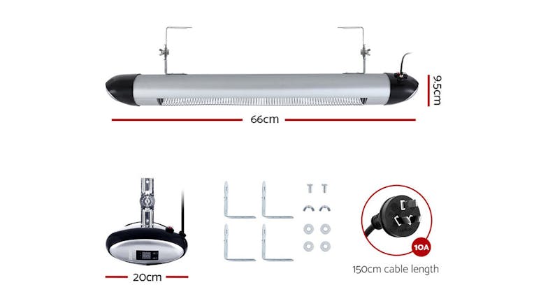 Devanti Infrared Radiant Strip Heater 1500W - Silver