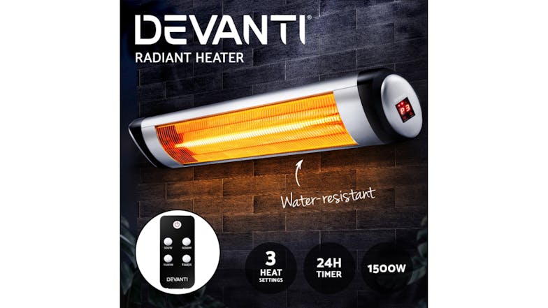 Devanti Infrared Radiant Strip Heater 1500W - Silver