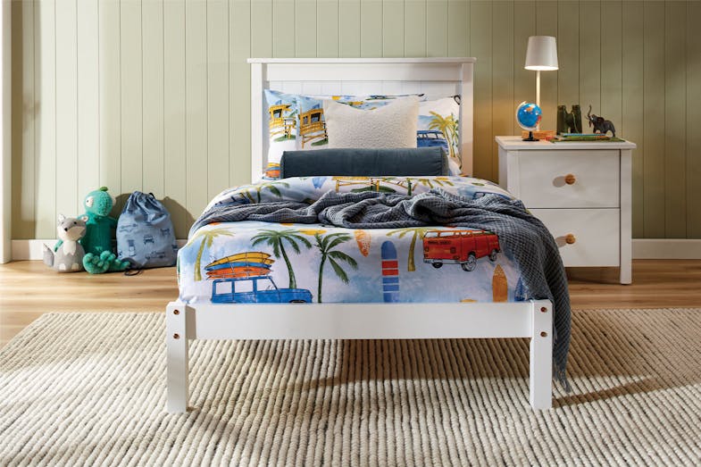 Charlie Single Bed Frame - White