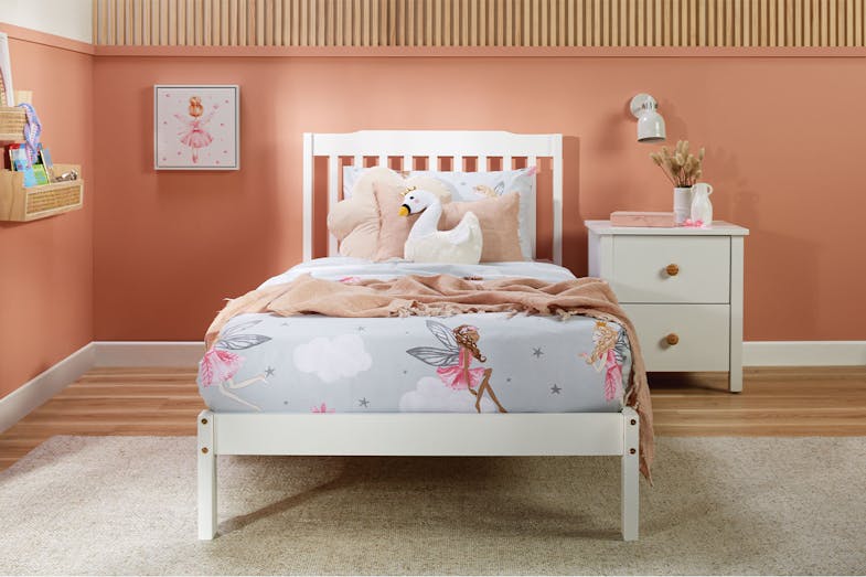 Luca King Single Bed Frame - White