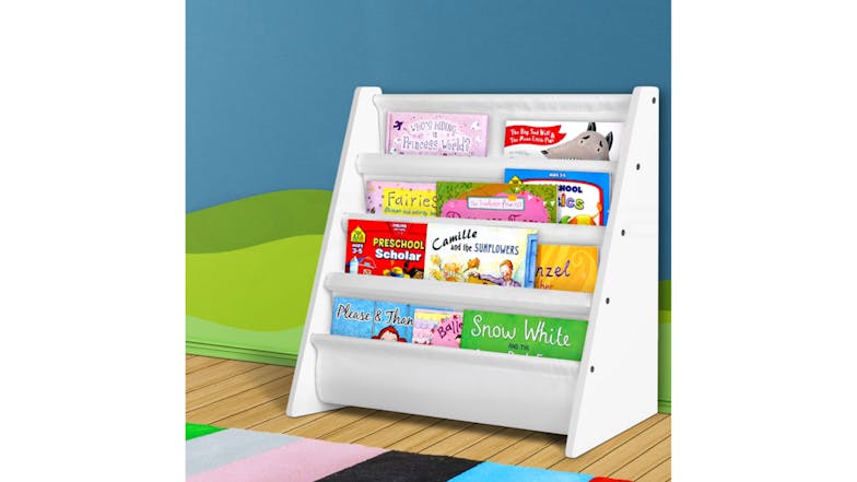 Keezi Kids Bookshelf Magazine 4 Tier Rack - White