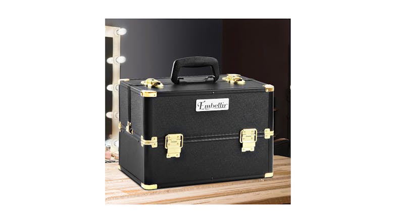Embellir Portable Cosmetic Case - Black/Gold