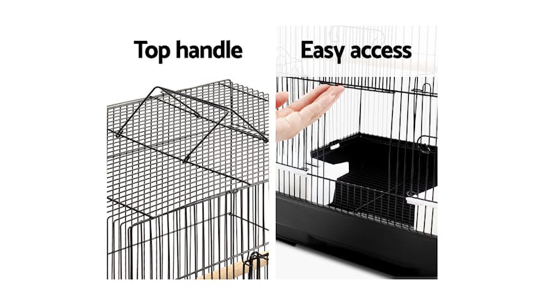 I.Pet Bird Cage Medium Rectangle with Perch 88cm - Black