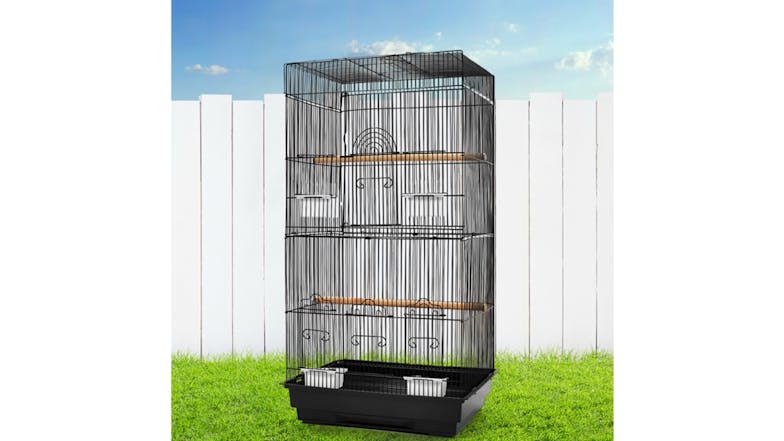 I.Pet Bird Cage Medium Rectangle with Perch 88cm - Black