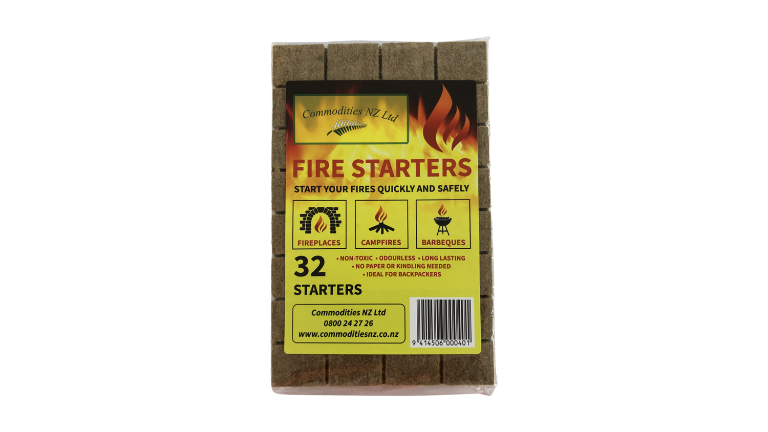 Commodities NZ Firelighters - 24 Pack