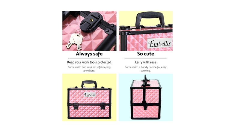 Embellir Portable Cosmetic Case - Pink