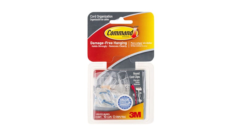 Command Cord Clips Clear Value 10 Pack