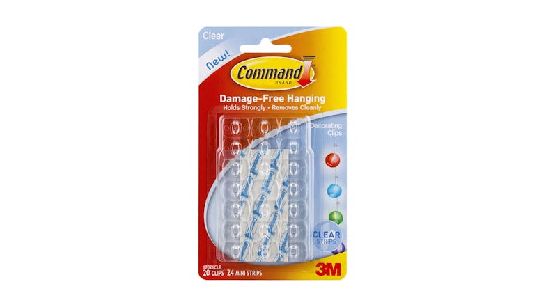 Command Decorating Clips Clear 20 Pack