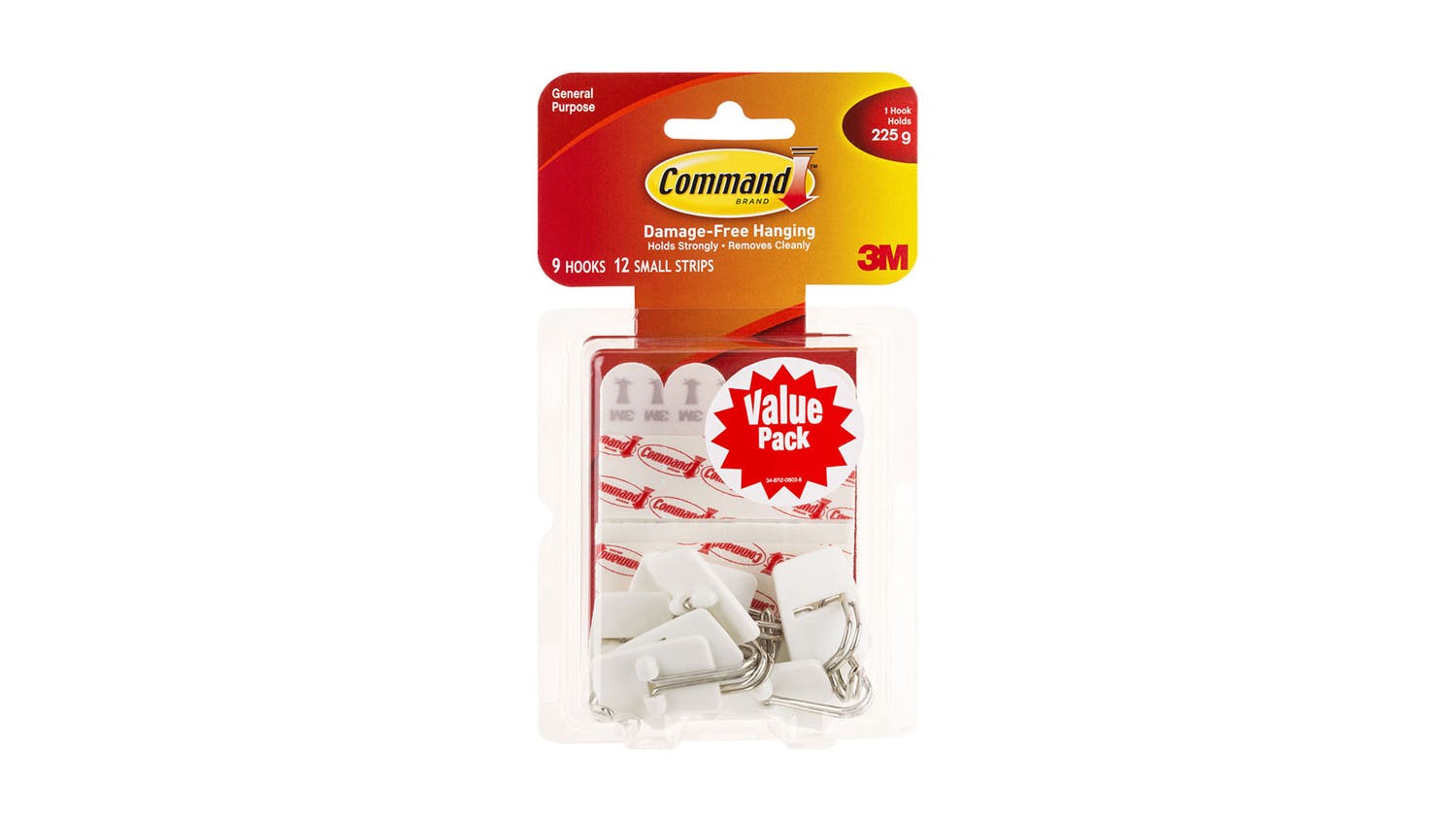 Command Wire Hooks Value Pack, Small, White, 12-Hooks