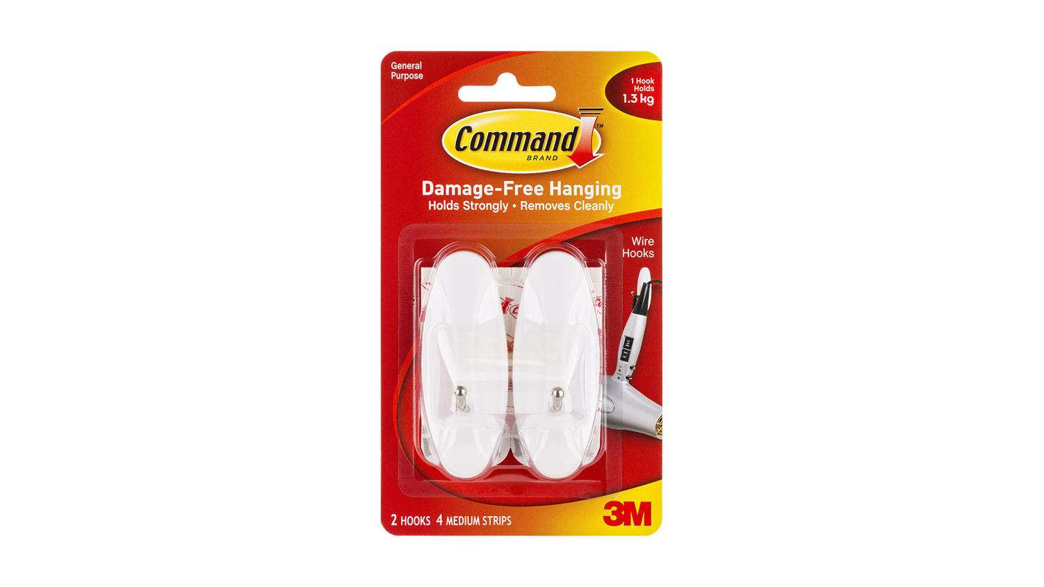 Command Hook 17068 Medium White Wire 2 Pack