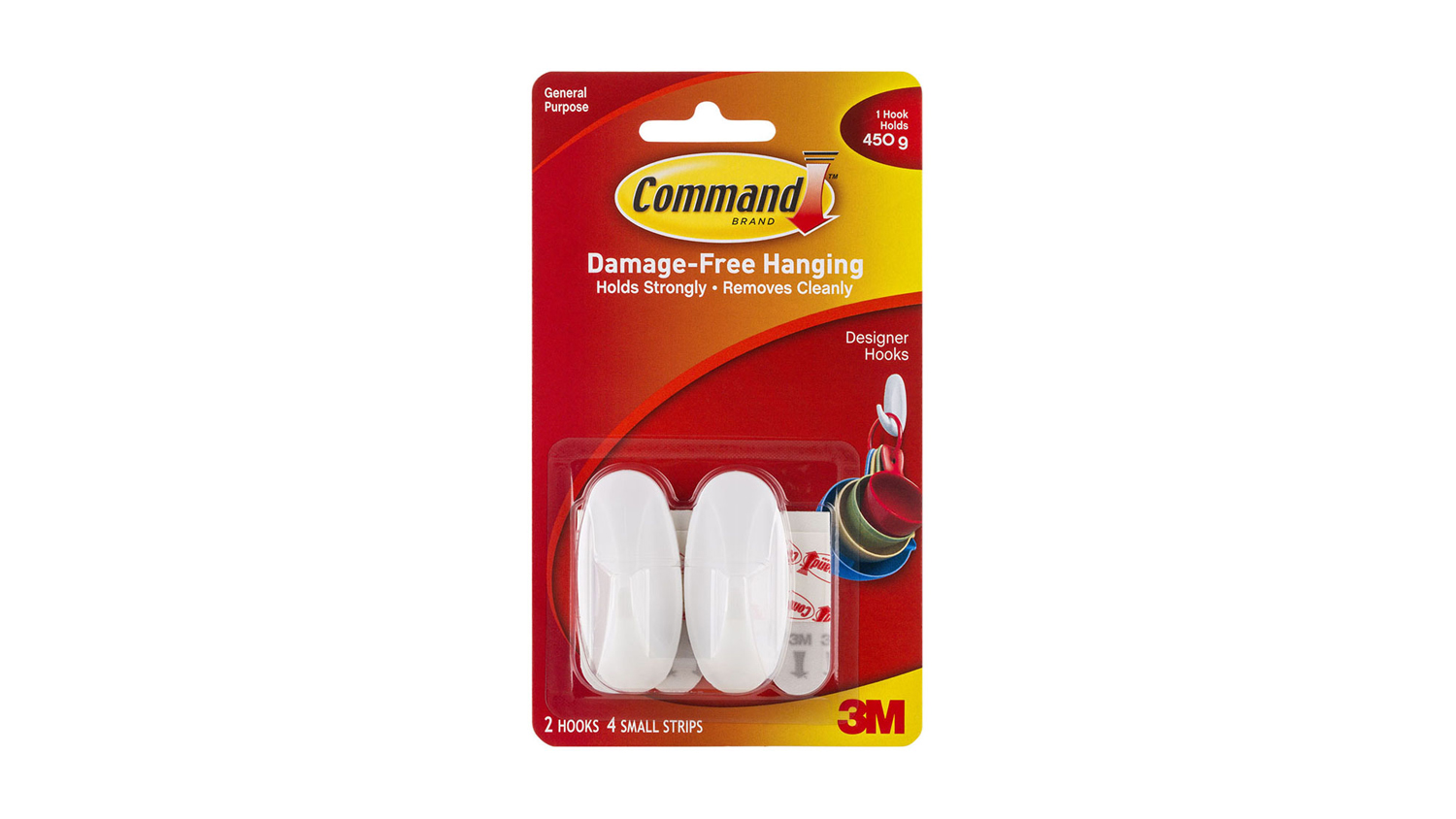 Command Hook 17082 Small White Designer 2 Pack