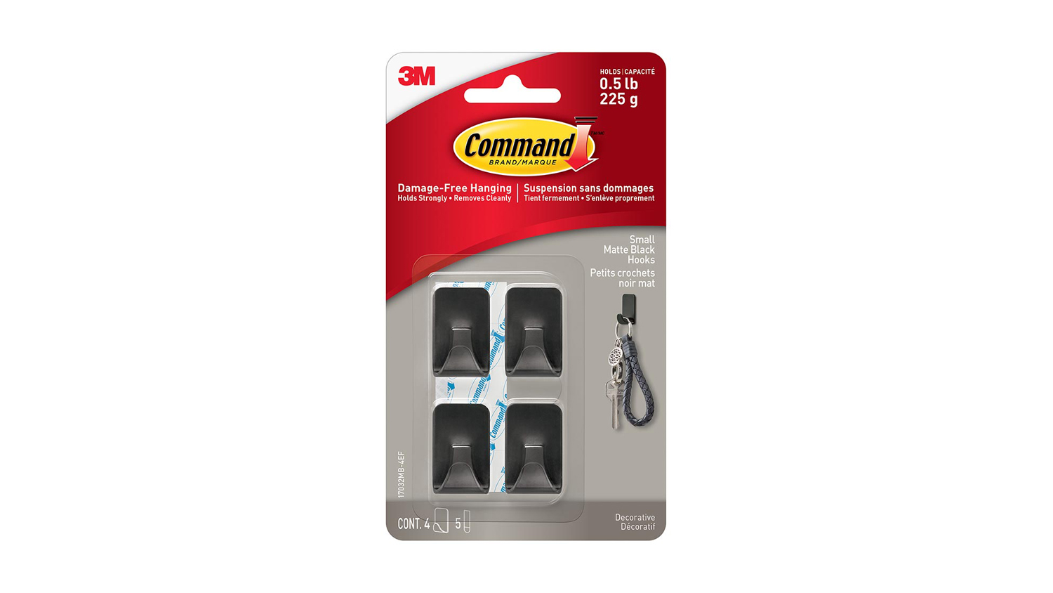 Command Hook 17032 Small Matte Black 4 Pack