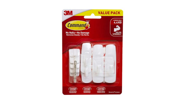 Command Hook 17012 Assorted White Value 8 Pack