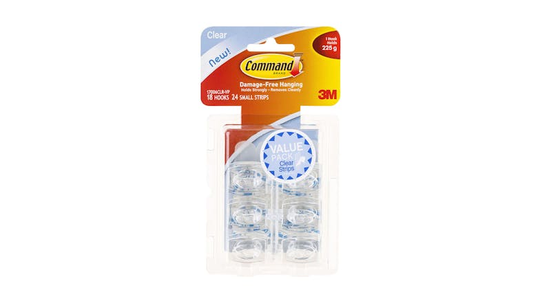 Command Hook Mini Clear Value 18 Pack