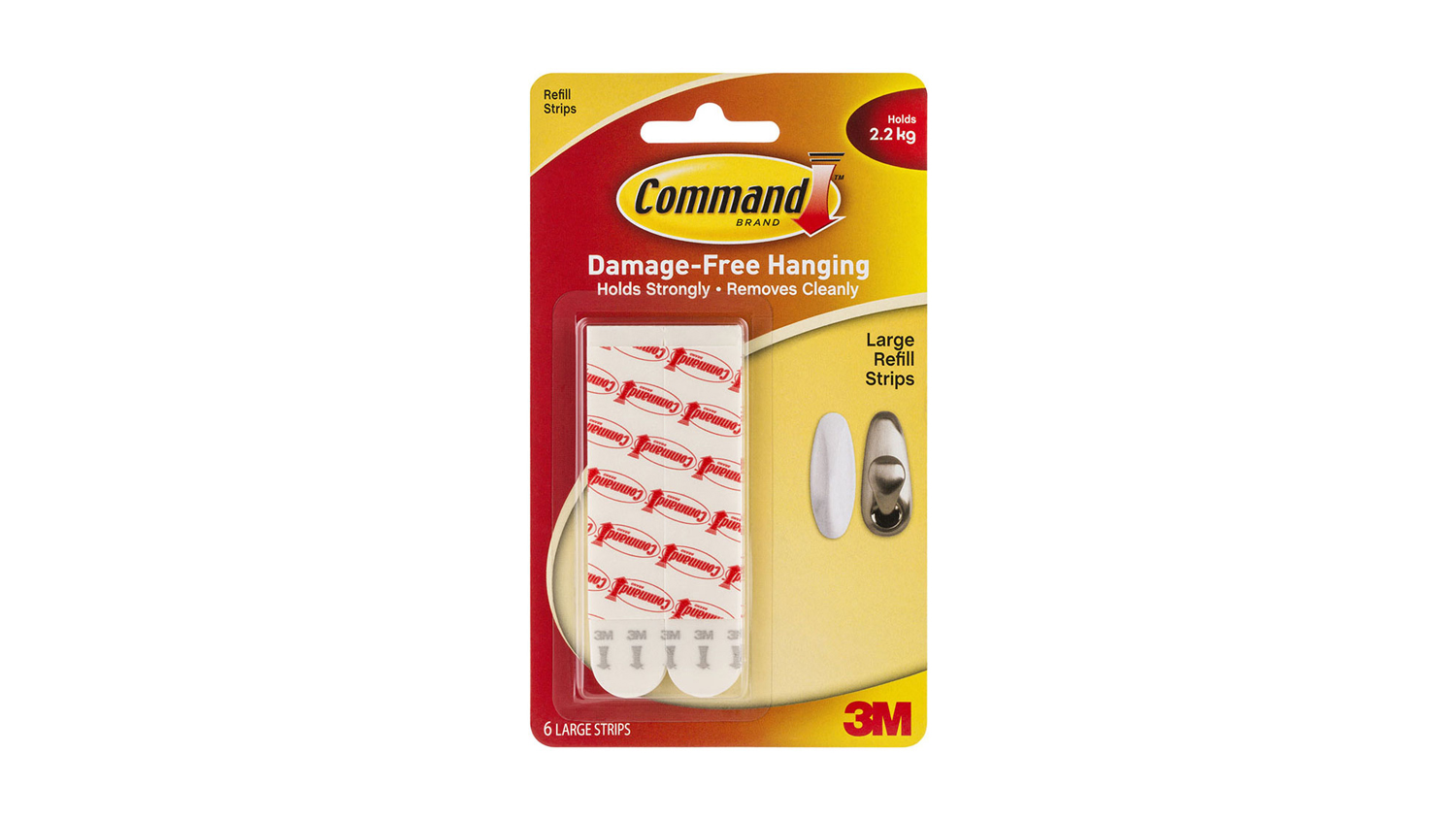 Command Refill Strips 17023P Large White 6 Pack
