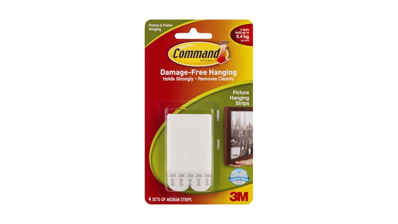 Command Poster Hanging Strips Medium White 4 Pack
