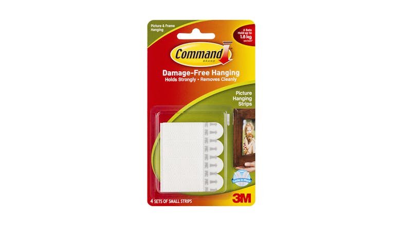 Command Poster Hanging Strips Small White 4 Pack