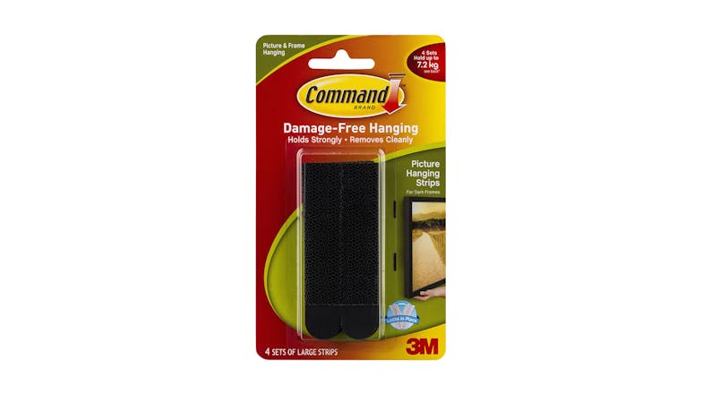 Command Poster Hanging Strips Large Black 4 Pack