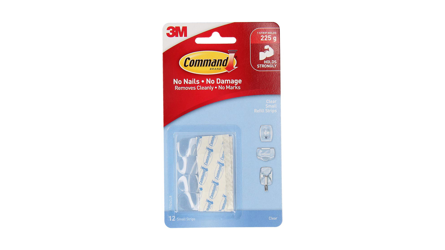 Command Refill Strips Small Clear 12 Pack