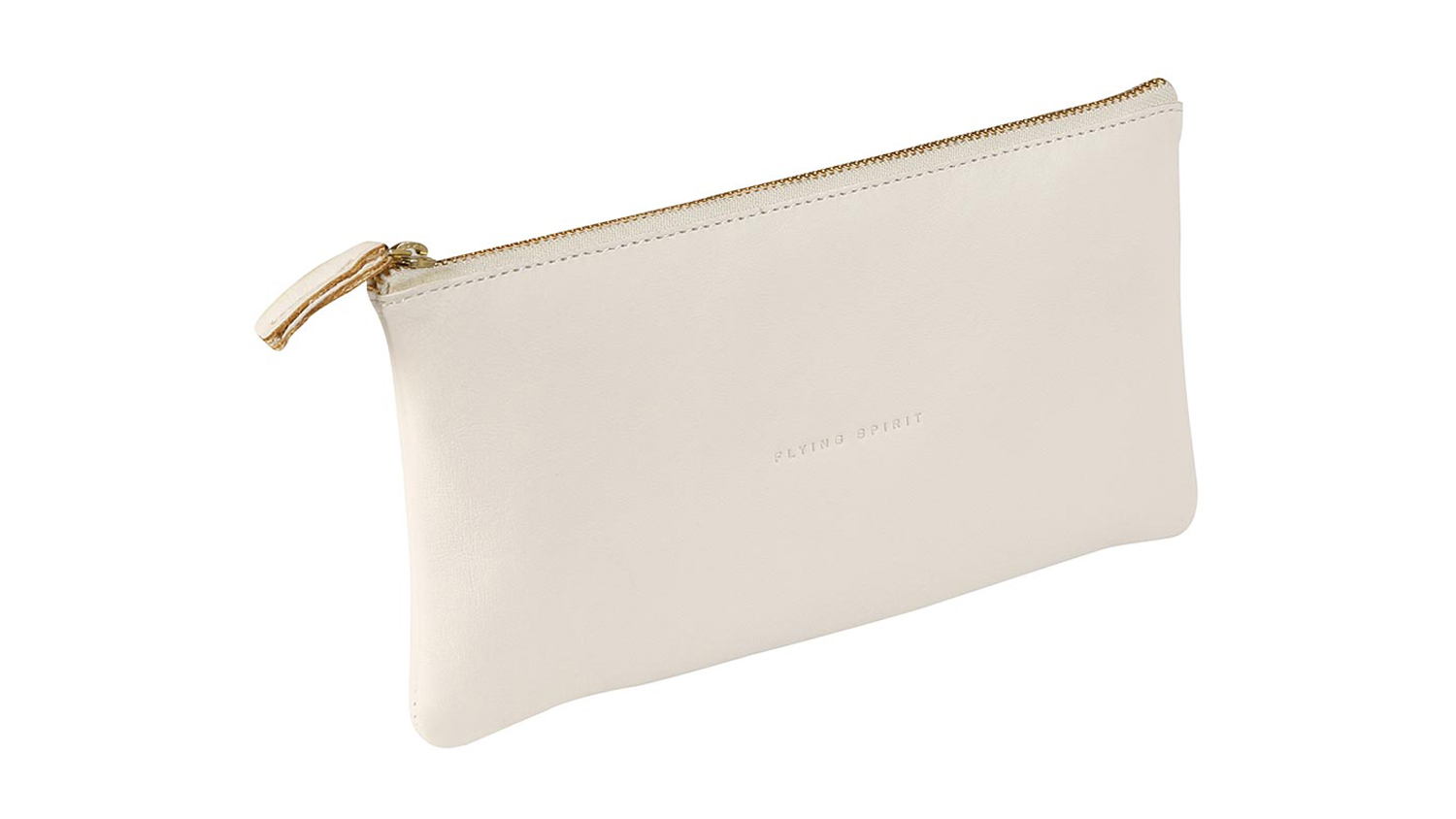 Flying Spirit Flat Pencil Case - White