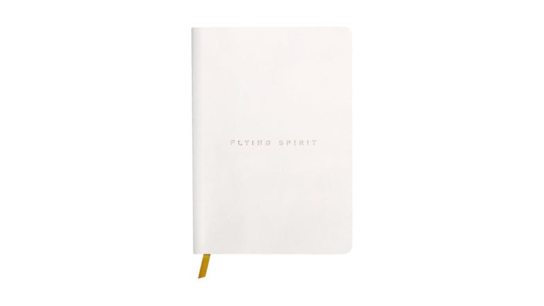 Flying Spirit A5 Leather Journal - White