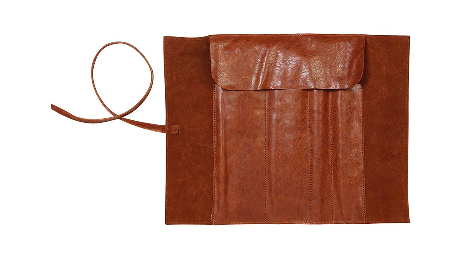 Flying Spirit Pencil Case Roll - Cognac