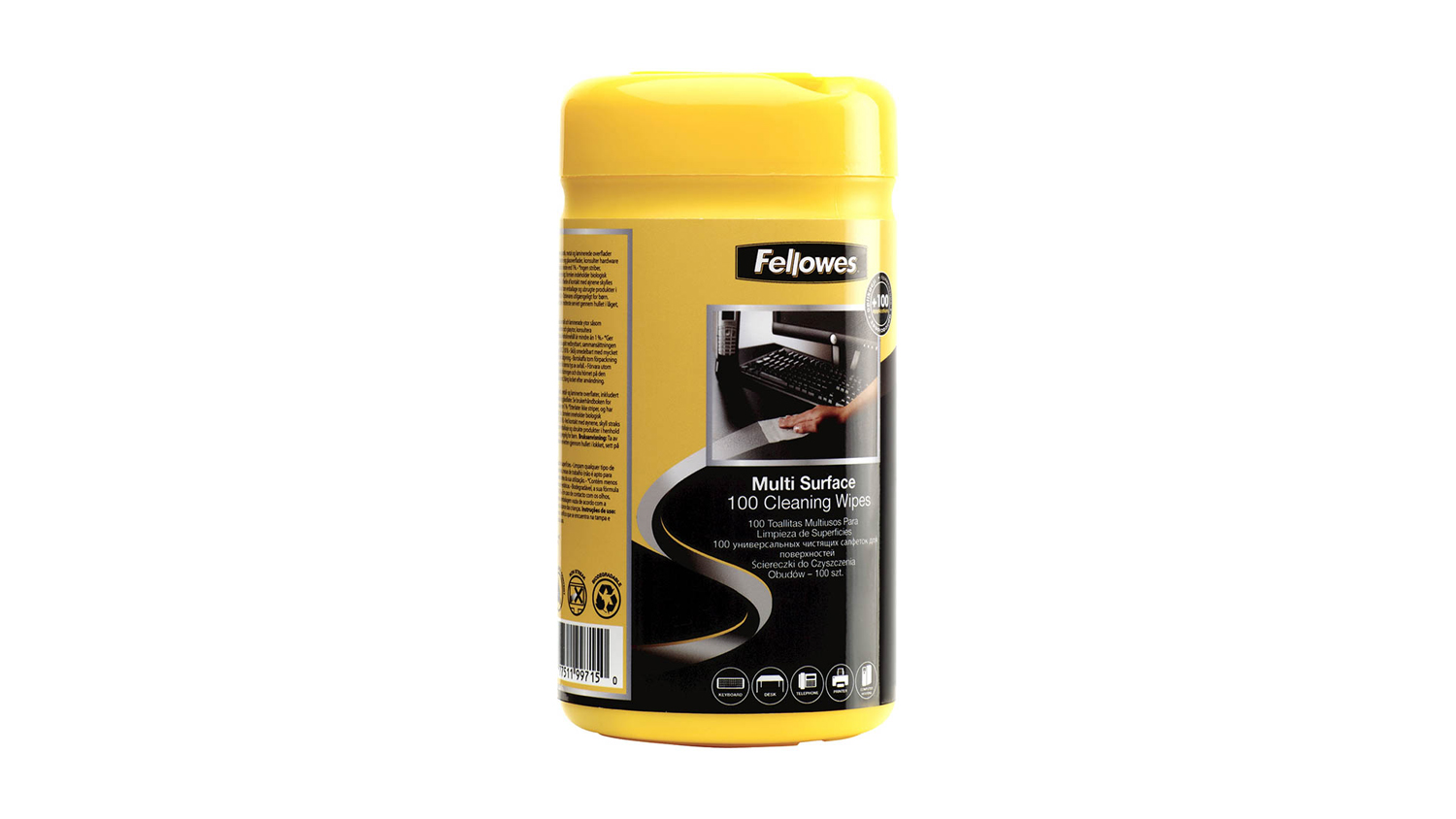 Fellowes Surface Cleaning 100 Wipe Tub