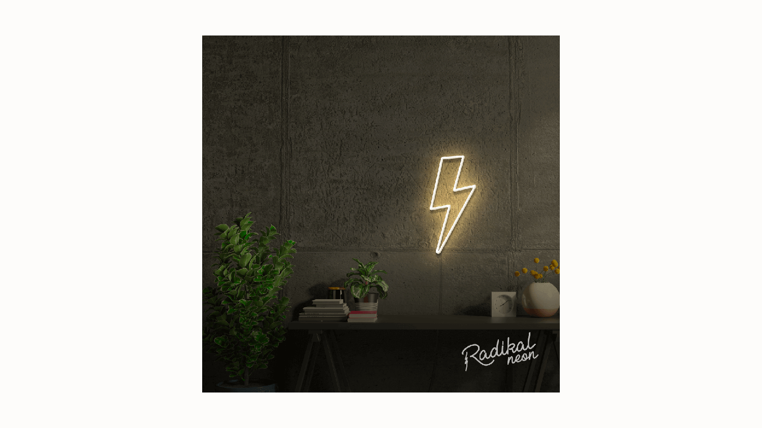 Radikal Neon Sparky Lightning Bolt Sign - Lemon Yellow