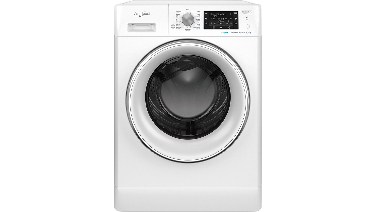 Whirlpool 10kg 16 Program Front Loading Washing Machine White