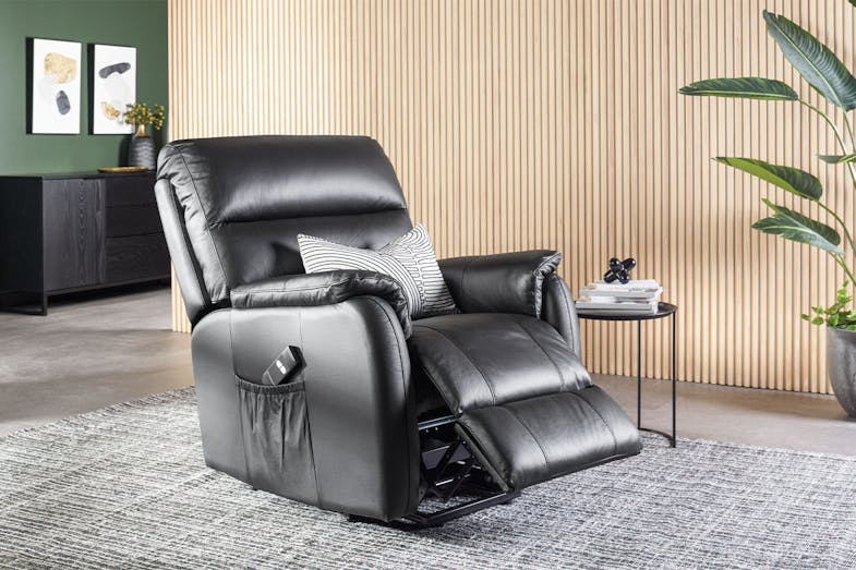 Salisbury Light Caviar Leather Lift Chair by Apricot Furnishings