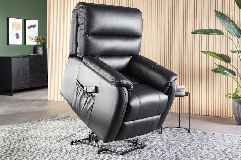 Salisbury Light Caviar Leather Lift Chair by Apricot Furnishings