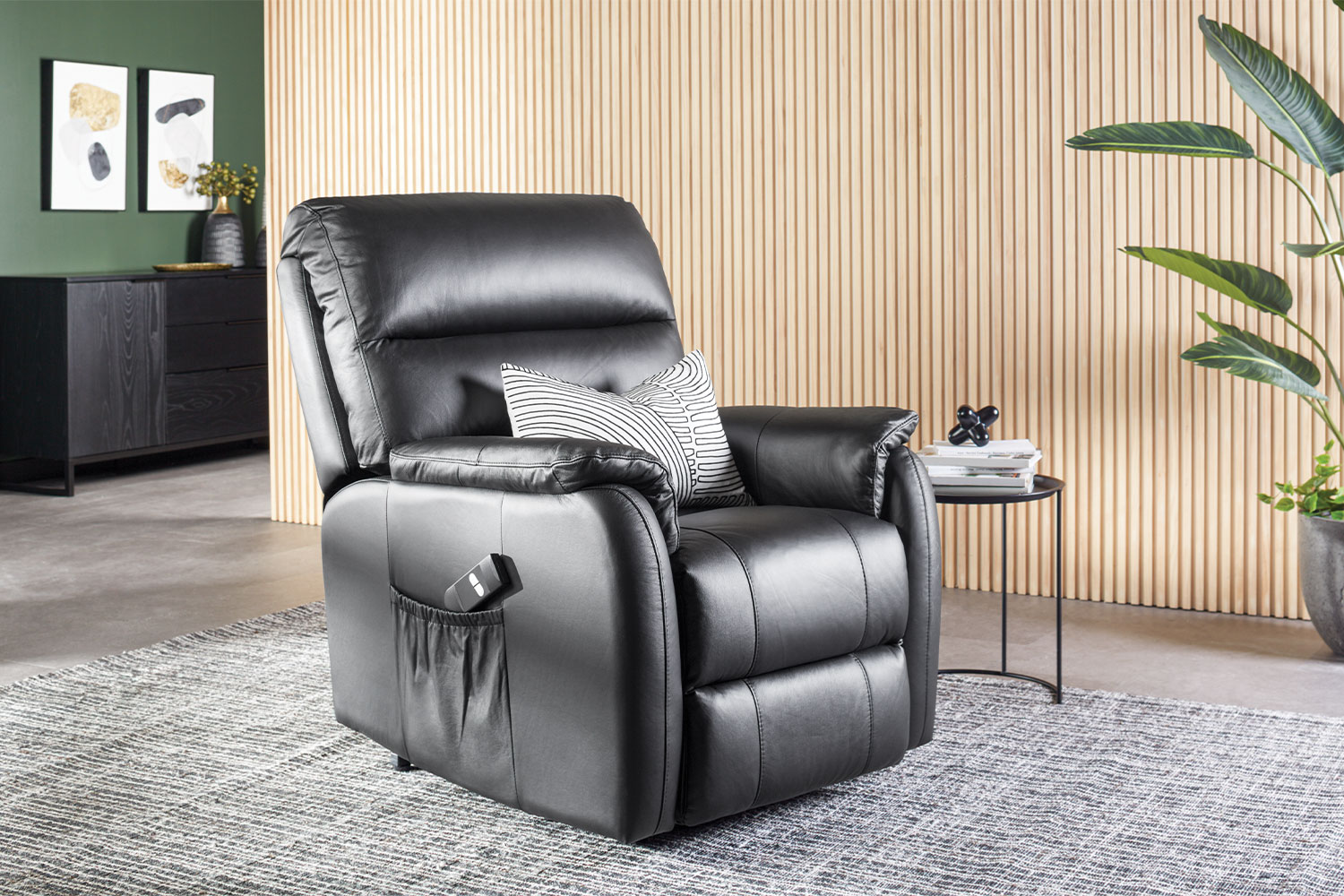 Salisbury Light Caviar Leather Lift Chair by Apricot Furnishings