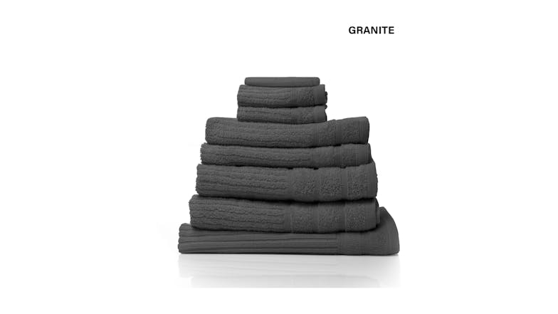 Royal Comfort Eden Cotton Towel Pack 8 Piece - Granite