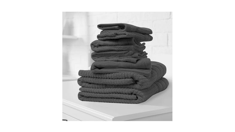 Royal Comfort Eden Cotton Towel Pack 8 Piece - Granite