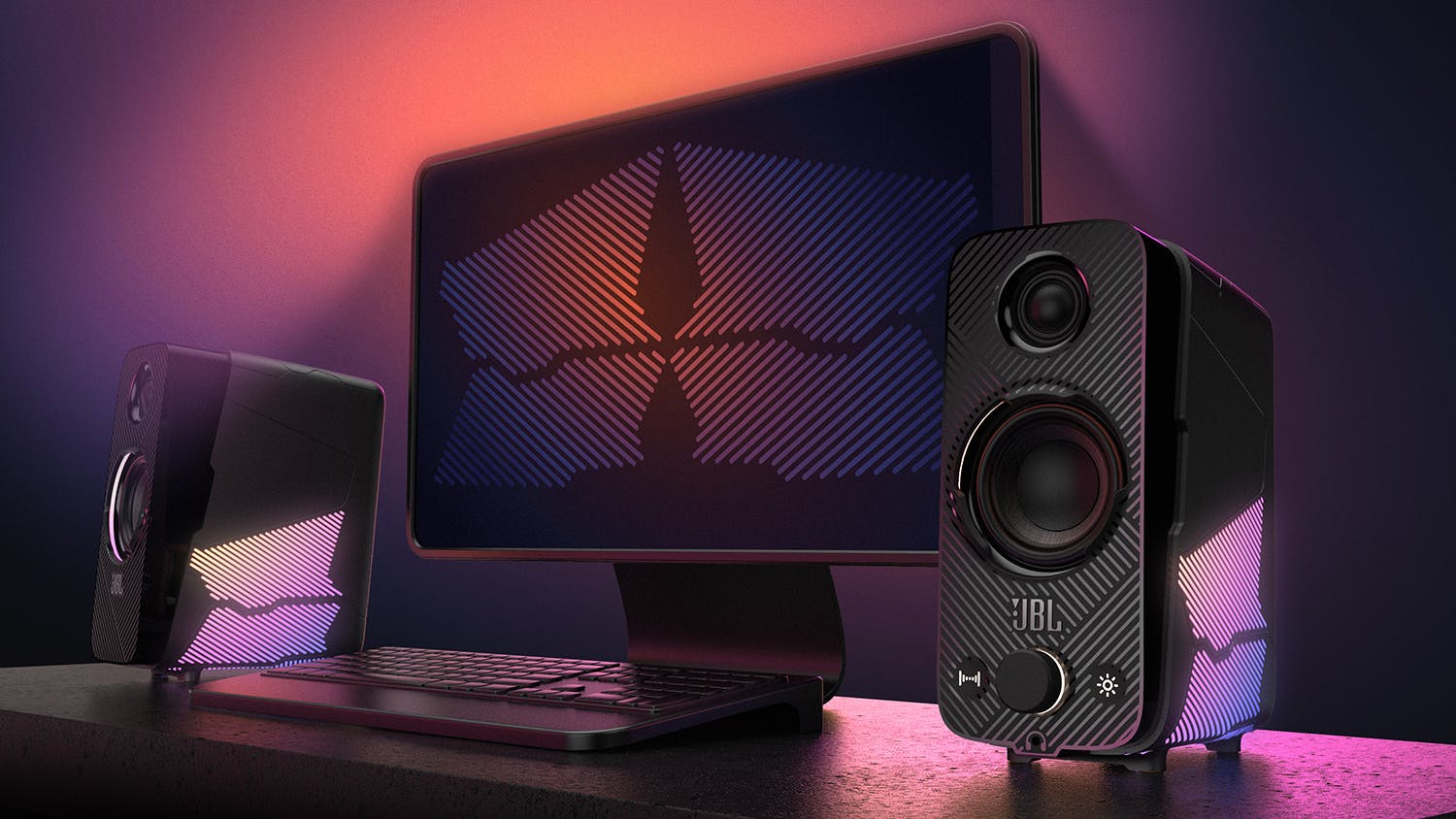 JBL Quantum Duo PC Gaming Speaker - Black | Harvey Norman New Zealand